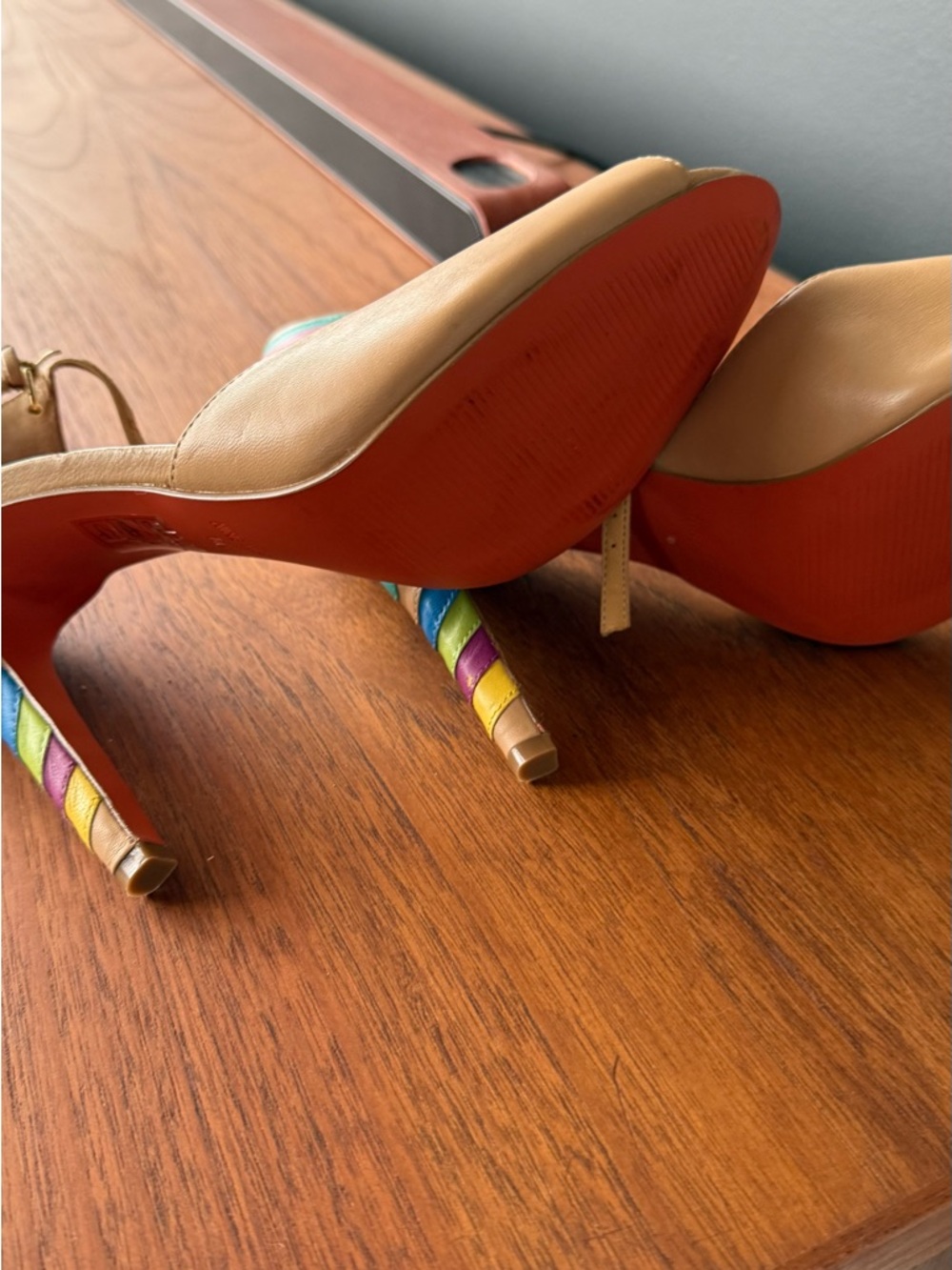 Nine West Multicolor Stripe Heeled Sandals - Picture 4 of 9